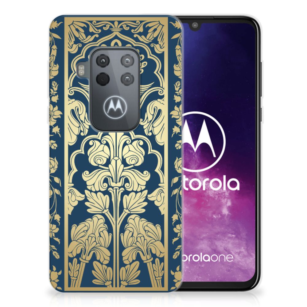 Motorola One Zoom TPU Case Beige Flowers