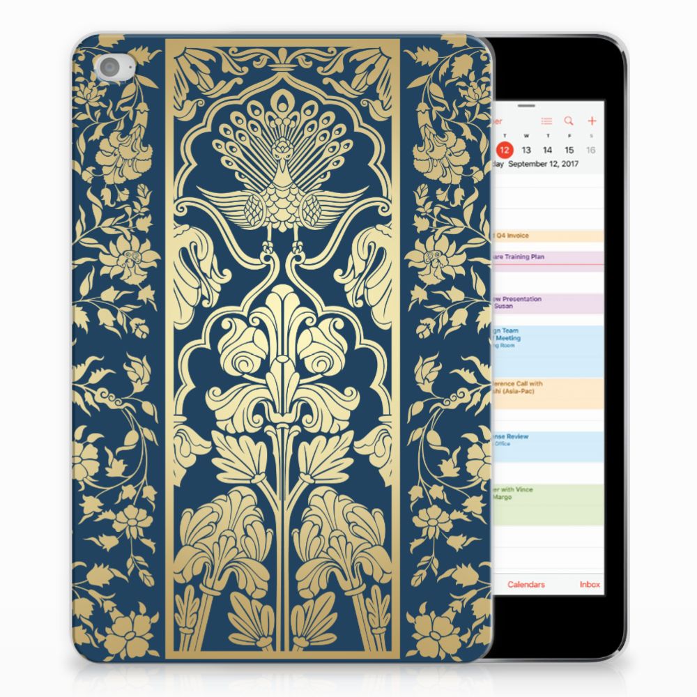 Apple iPad Mini 4 Uniek Tablethoesje Golden Flowers