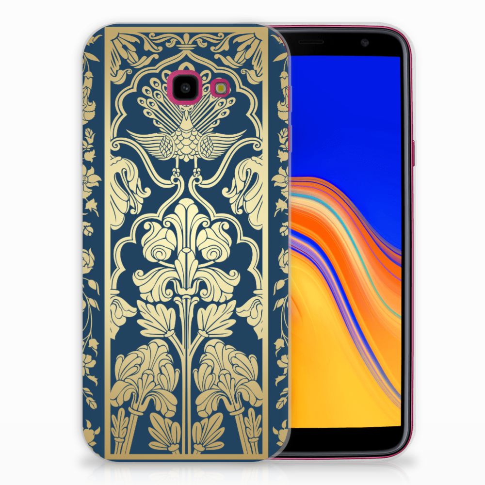 Samsung Galaxy J4 Plus (2018) Uniek TPU Hoesje Golden Flowers