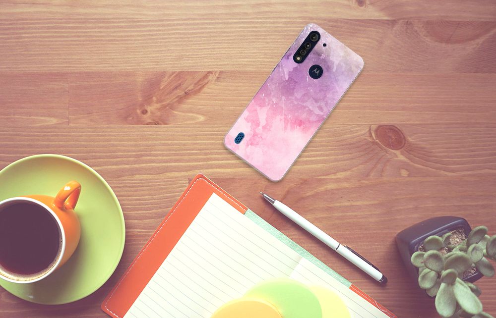 Hoesje maken Motorola Moto G8 Power Lite Pink Purple Paint