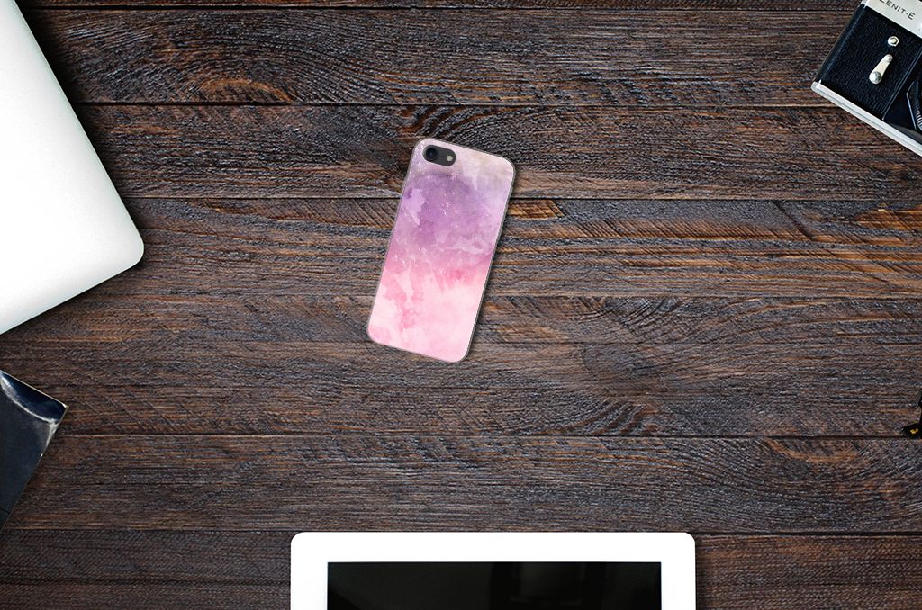 Hoesje maken iPhone SE 2022 | SE 2020 | 8 | 7 Pink Purple Paint