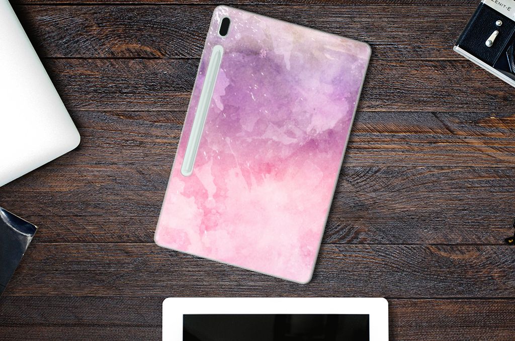 Tablethoes Samsung Galaxy Tab S7FE Pink Purple Paint