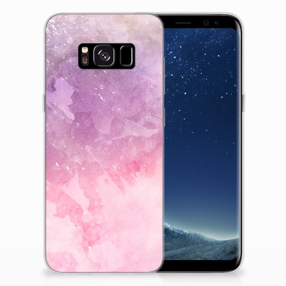 Samsung Galaxy S8 TPU Hoesje Design Pink Purple Paint
