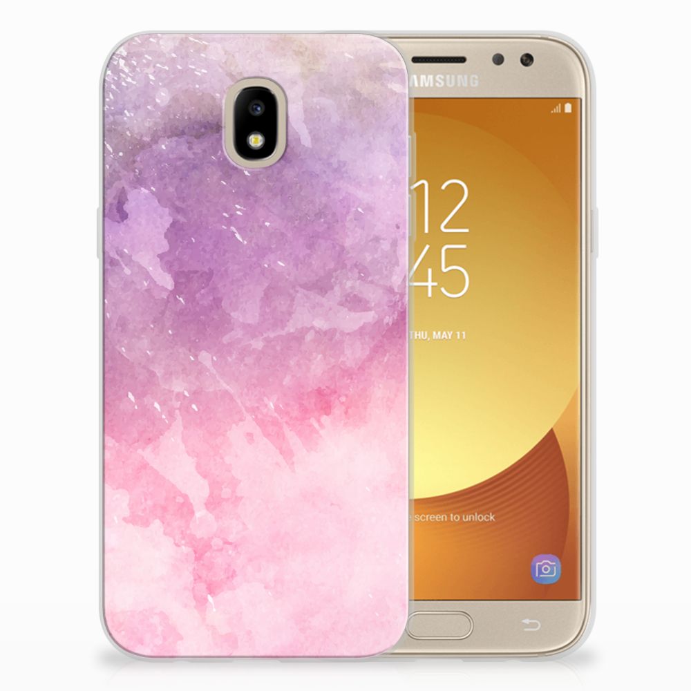 Samsung Galaxy J5 2017 TPU Hoesje Design Pink Purple Paint