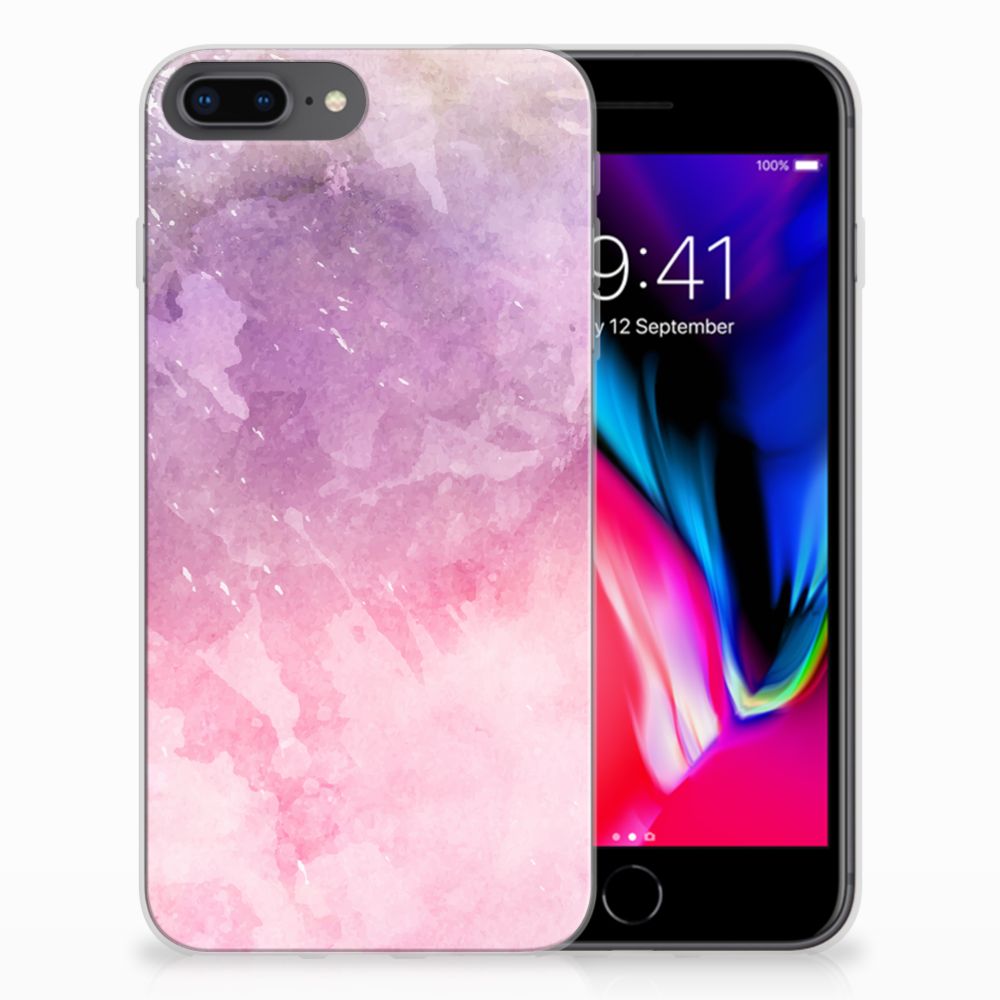 Apple iPhone 7 Plus | 8 Plus TPU Hoesje Design Pink Purple Paint