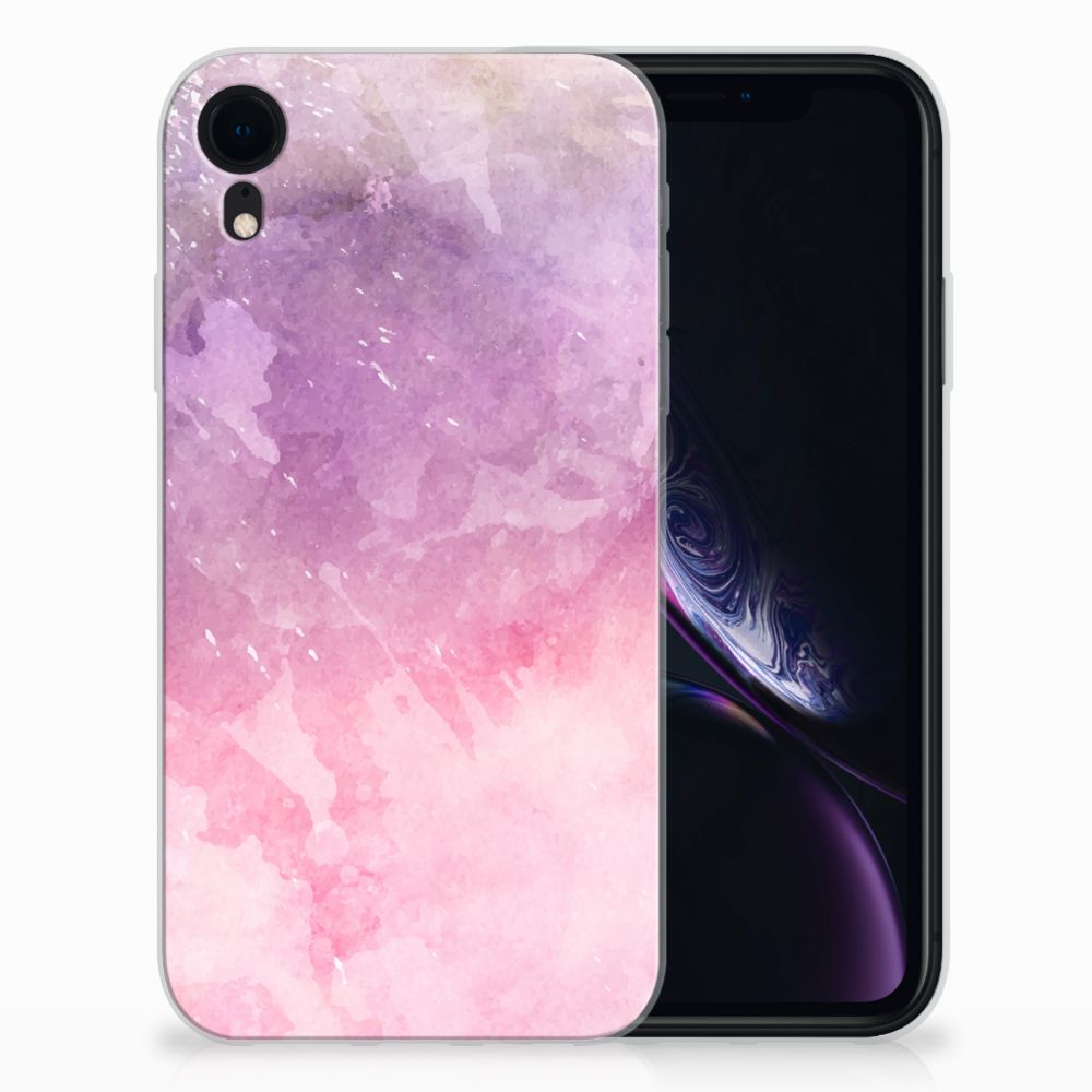 Apple iPhone Xr TPU Hoesje Design Pink Purple Paint