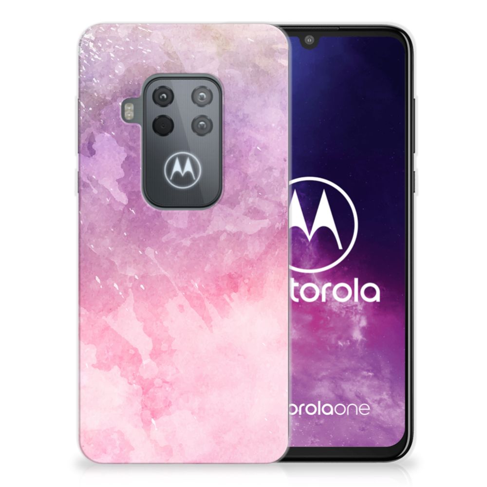 Hoesje maken Motorola One Zoom Pink Purple Paint