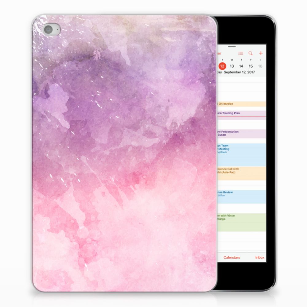 Apple iPad Mini 4 Tablethoesje Design Pink Purple Paint