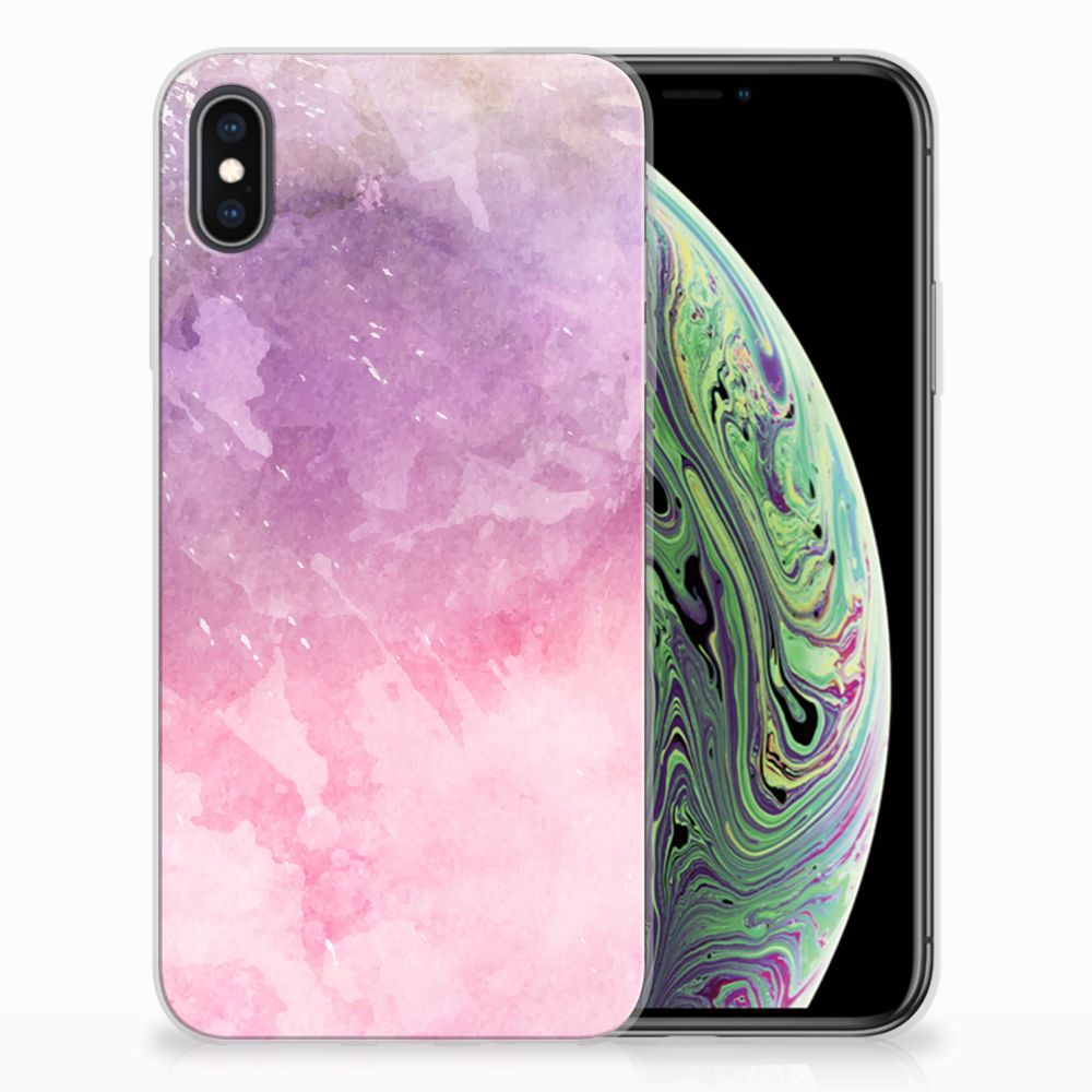 Apple iPhone Xs Max TPU Hoesje Design Pink Purple Paint
