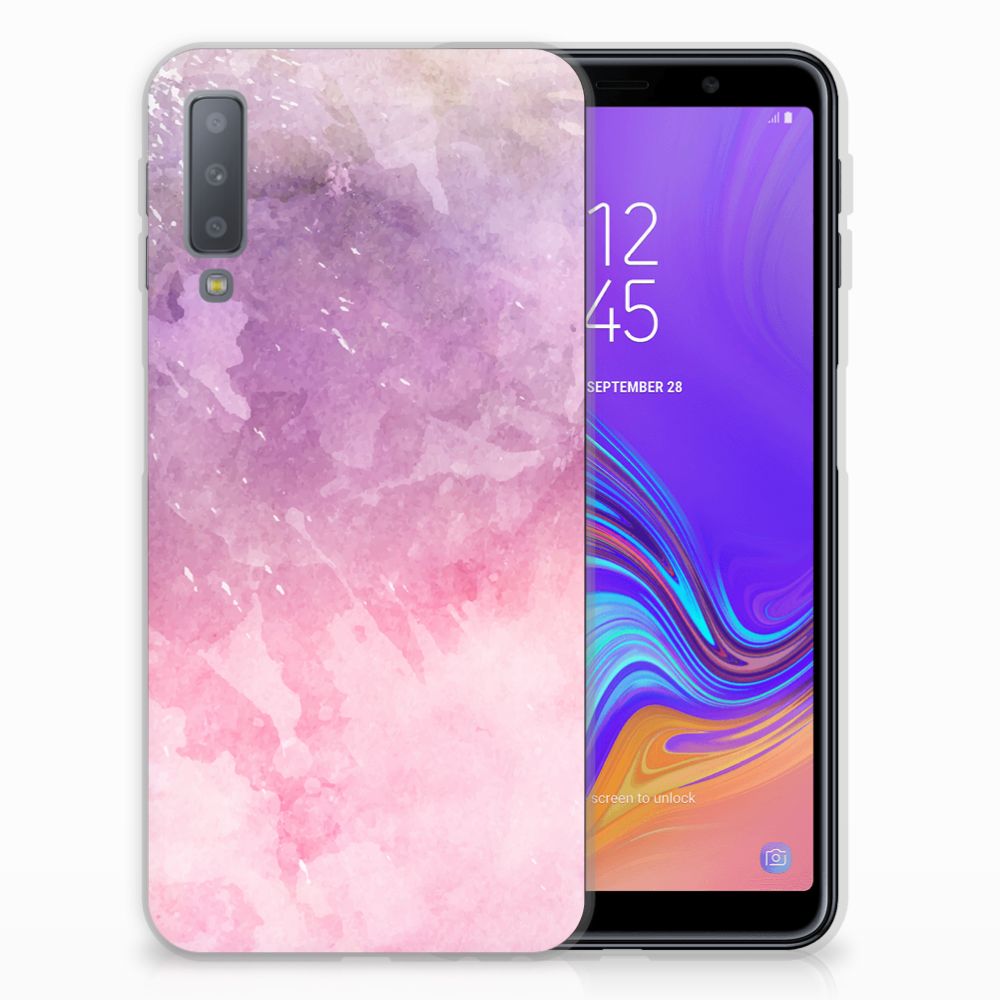 Hoesje maken Samsung Galaxy A7 (2018) Pink Purple Paint