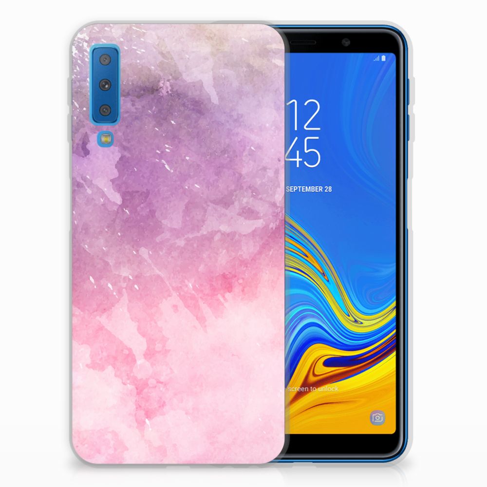 Hoesje maken Samsung Galaxy A7 (2018) Pink Purple Paint
