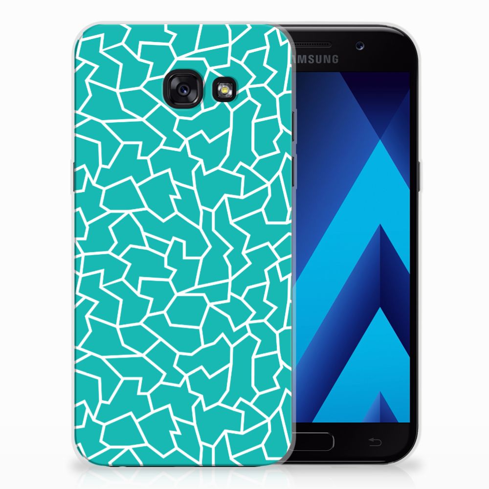 Samsung Galaxy A5 2017 TPU Hoesje Design Cracks Blue