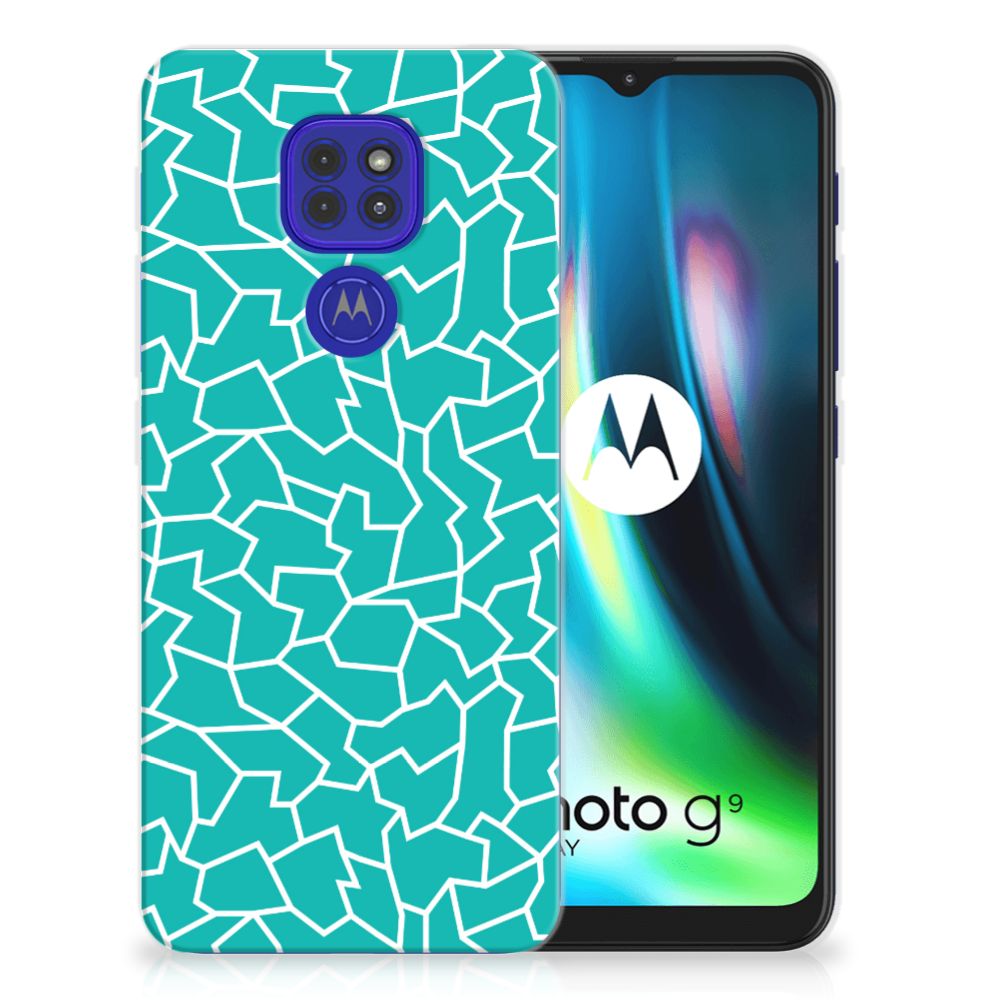 Motorola Moto G9 Play | E7 Plus Hoesje maken Cracks Blue