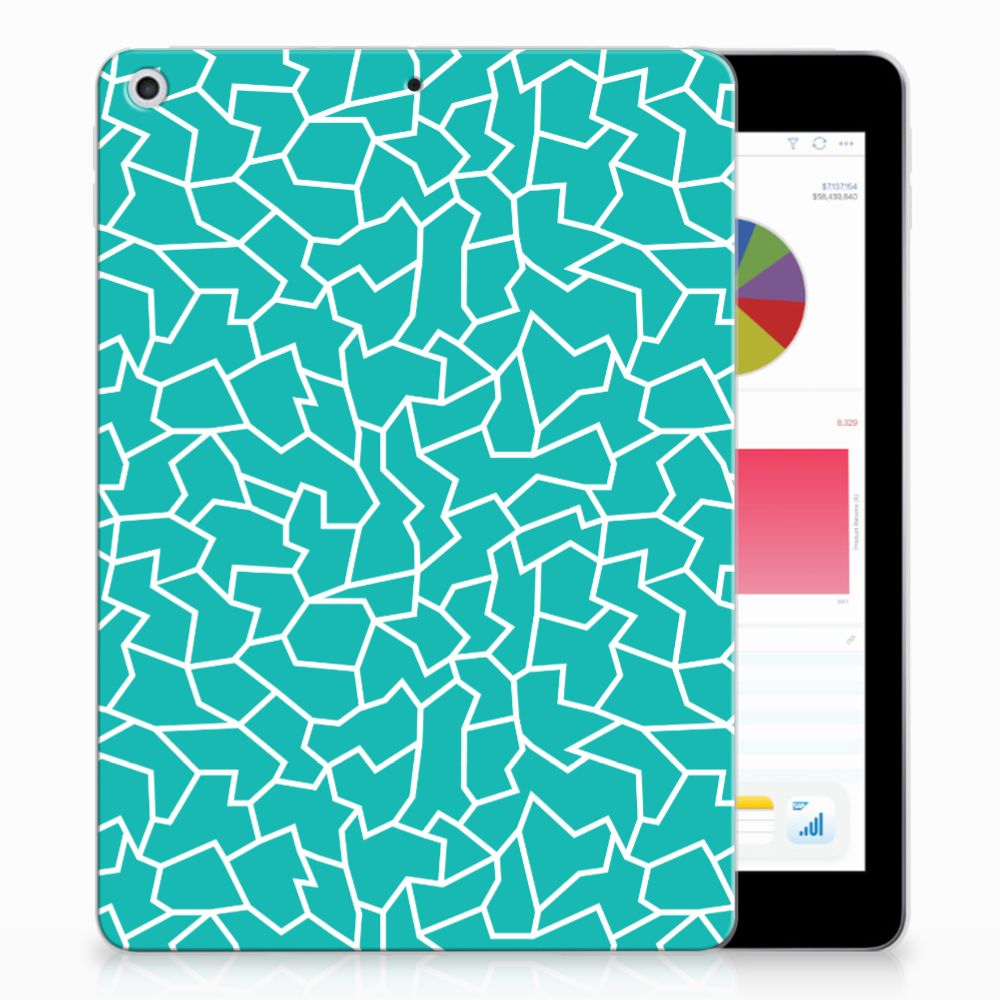Apple iPad 9.7 2018 | 2017 Tablethoesje Design Cracks Blue