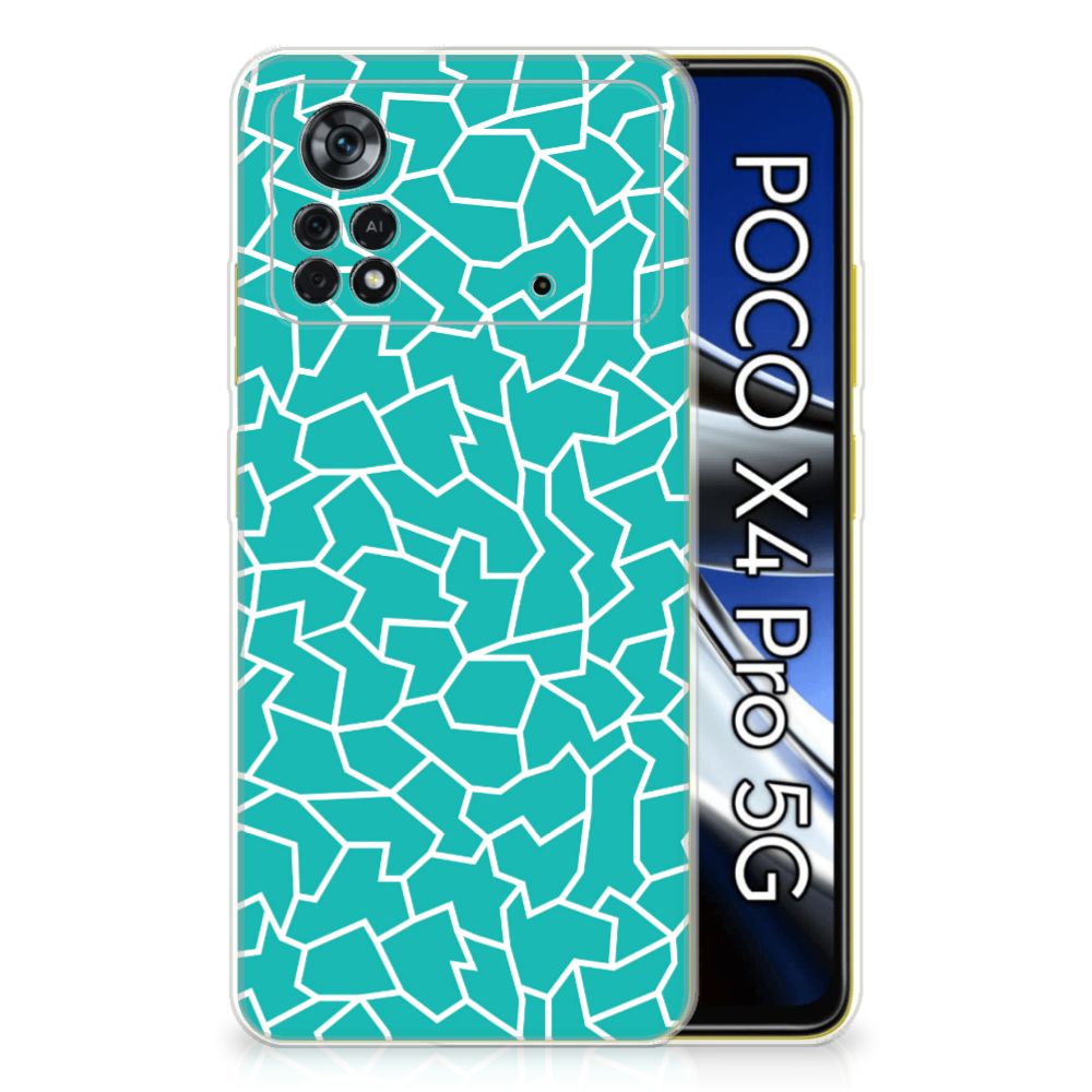 Xiaomi Poco X4 Pro 5G Hoesje maken Cracks Blue