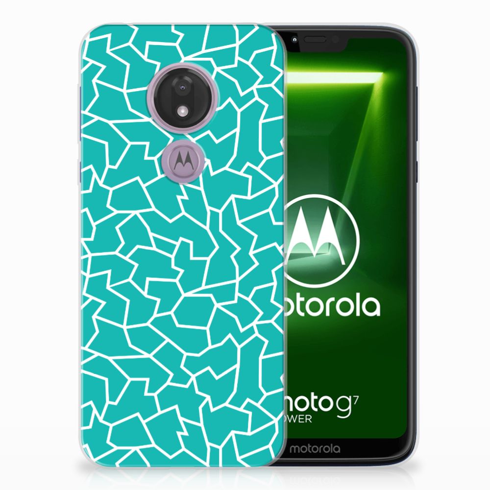Motorola Moto G7 Power Hoesje maken Cracks Blue