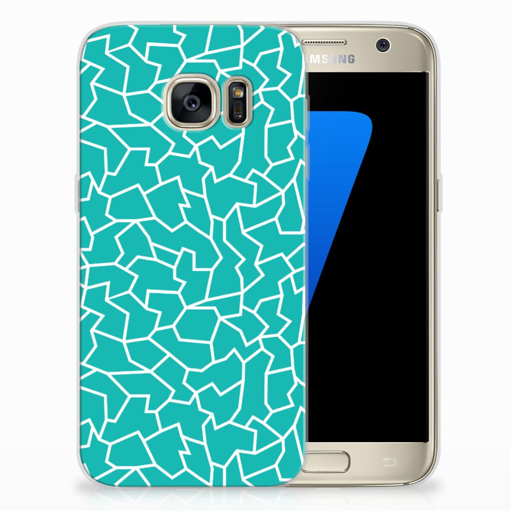 Samsung Galaxy S7 Hoesje maken Cracks Blue