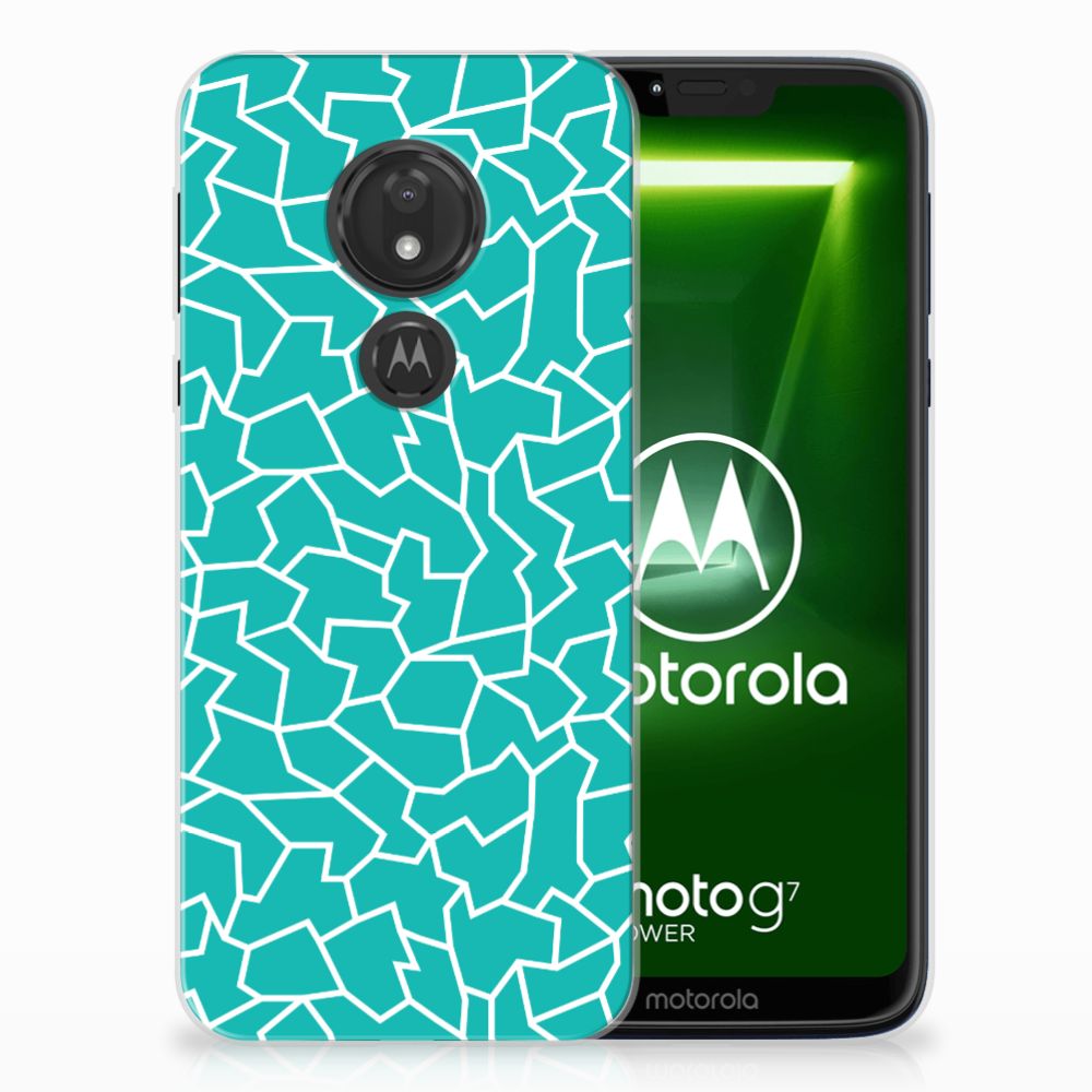 Motorola Moto G7 Power Hoesje maken Cracks Blue