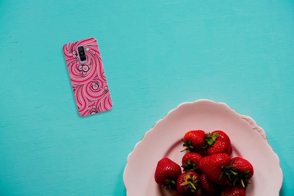 Samsung Galaxy A6 Plus (2018) Hoesje maken Swirl Pink