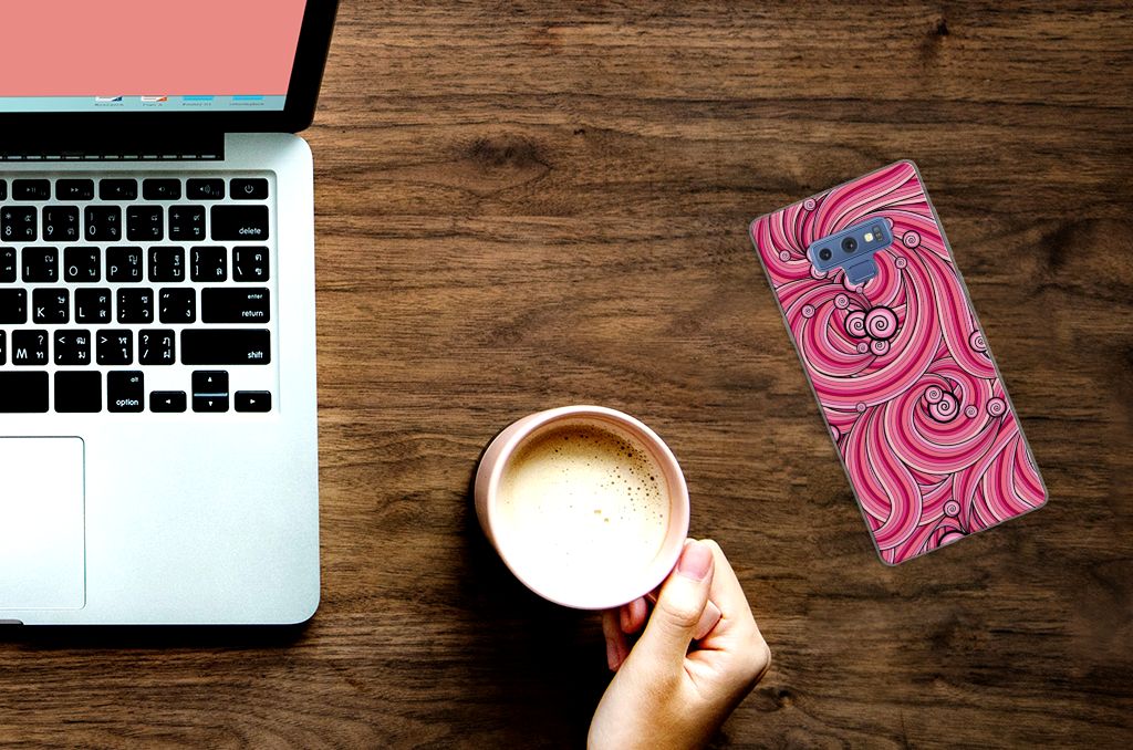 Samsung Galaxy Note 9 Hoesje maken Swirl Pink