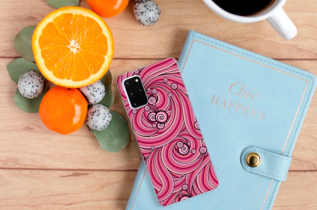 Samsung Galaxy S20 Plus Hoesje maken Swirl Pink