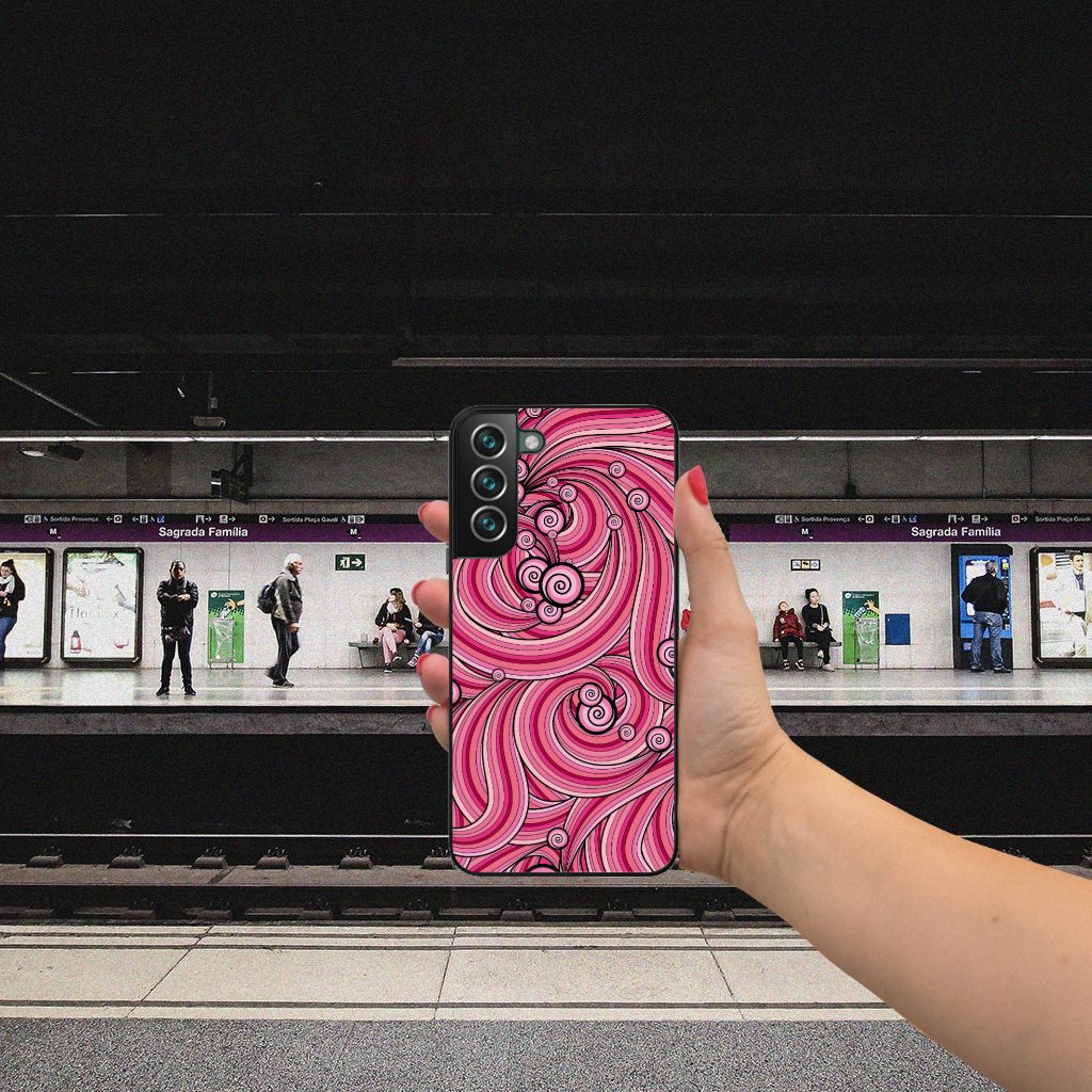 Samsung Galaxy S22 Plus Leuk Telefoonhoesje Swirl Pink