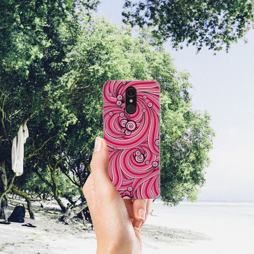 LG Q7 Hoesje maken Swirl Pink