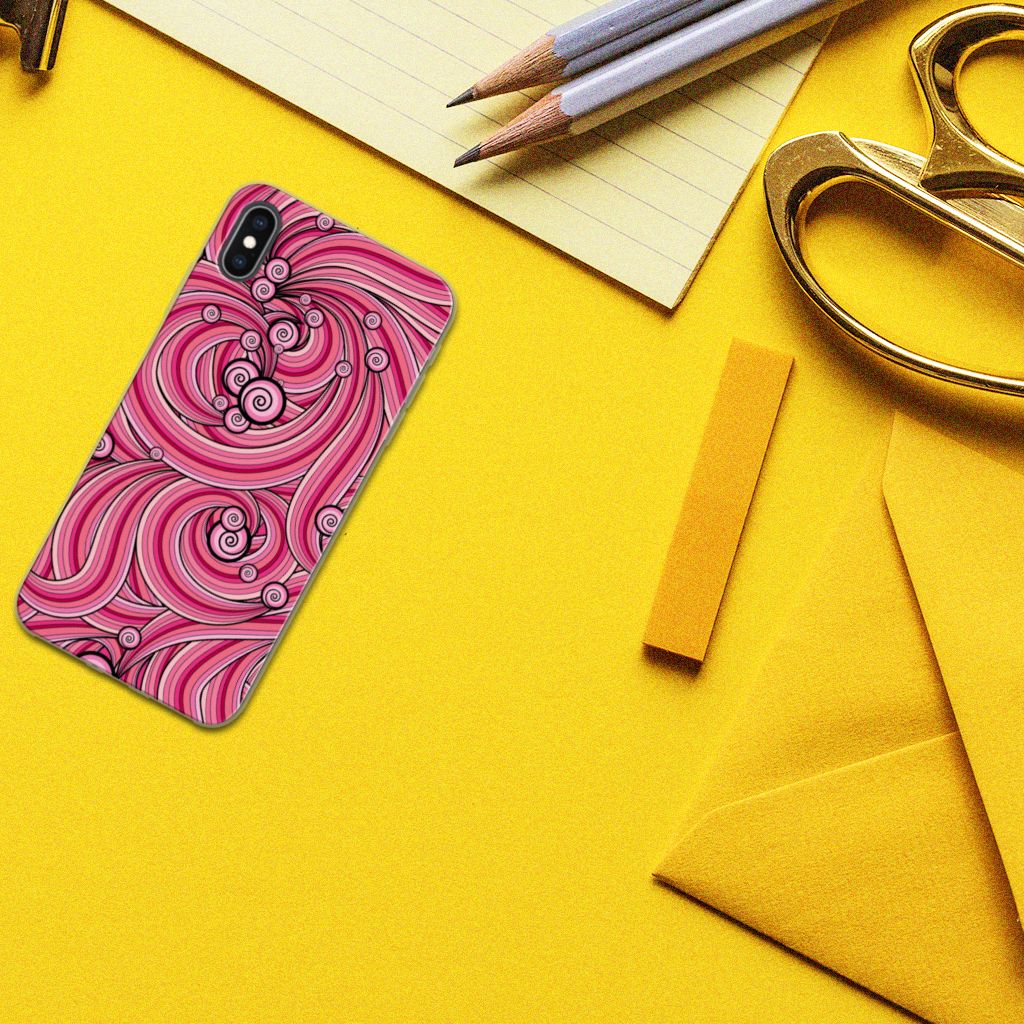 Apple iPhone Xs Max Hoesje maken Swirl Pink