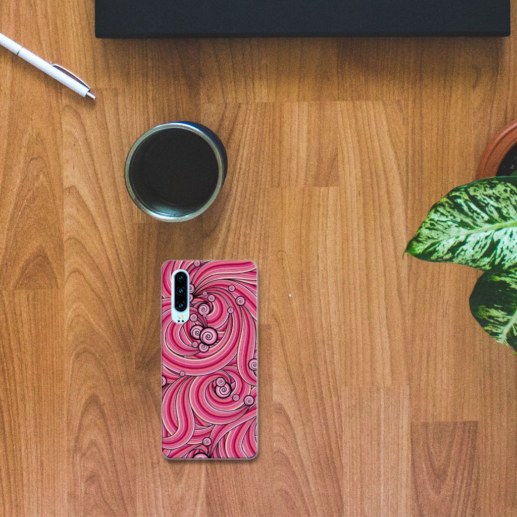 Huawei P30 Hoesje maken Swirl Pink