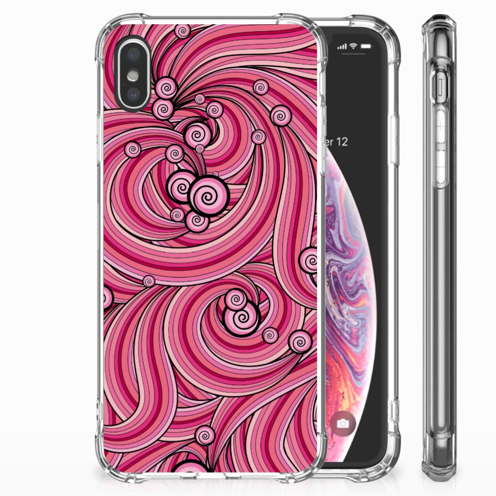 Apple iPhone Xs Max Uniek TPU Hoesje Swirl Pink