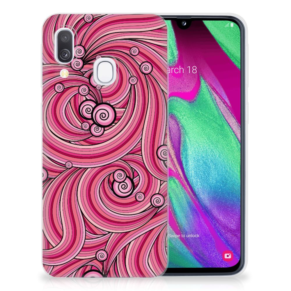 Samsung Galaxy A40 Hoesje maken Swirl Pink