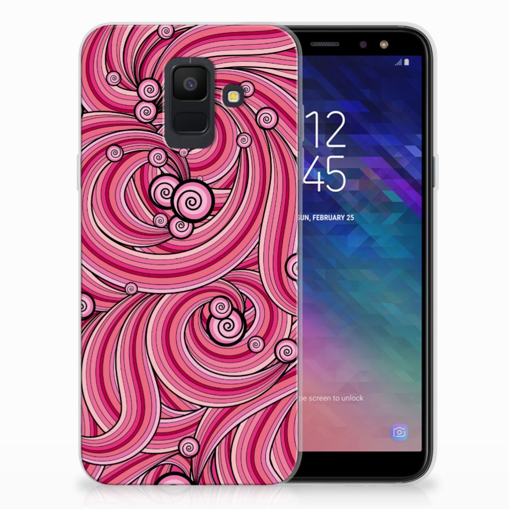 Samsung Galaxy A6 (2018) Hoesje maken Swirl Pink