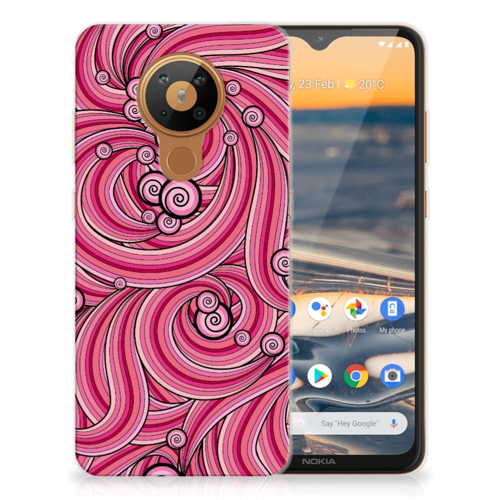 Nokia 5.3 Hoesje maken Swirl Pink