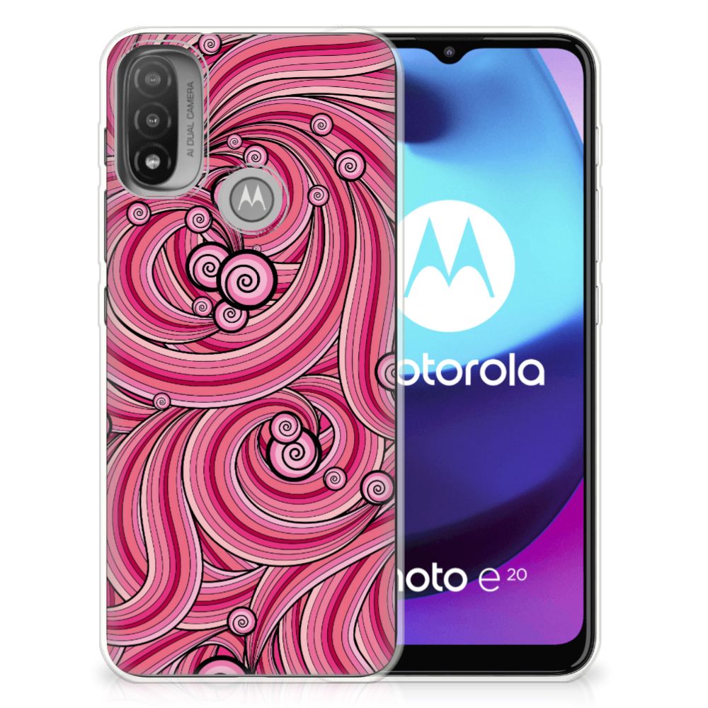 Motorola Moto E20 | E40 Hoesje maken Swirl Pink