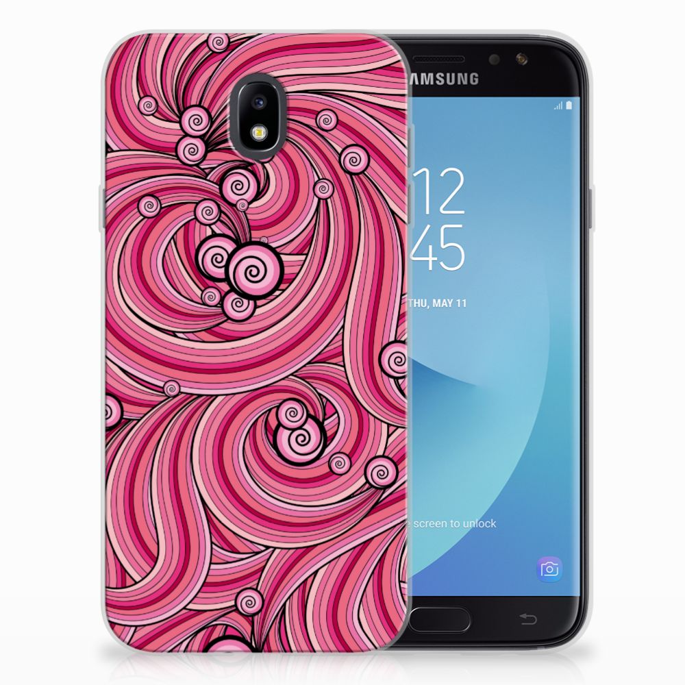 Samsung Galaxy J7 2017 | J7 Pro Hoesje maken Swirl Pink