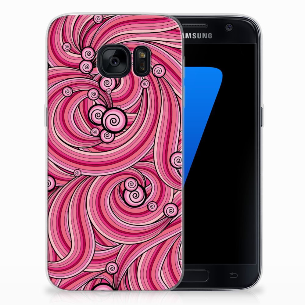 Samsung Galaxy S7 Hoesje maken Swirl Pink