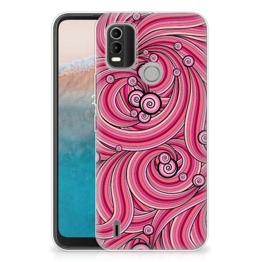 Nokia C21 Plus Hoesje maken Swirl Pink