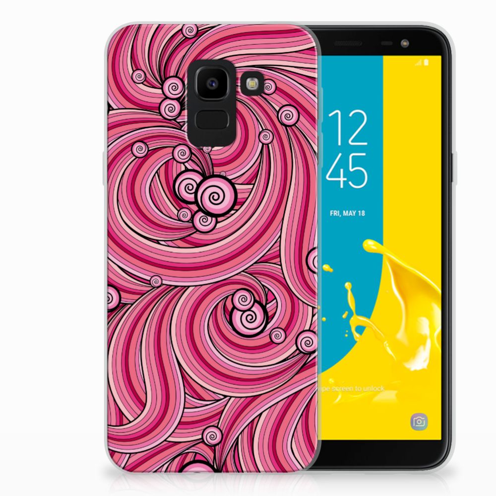 Samsung Galaxy J6 2018 Hoesje maken Swirl Pink
