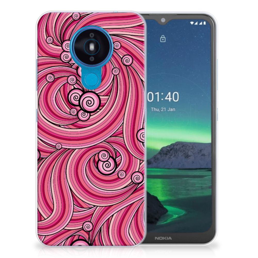 Nokia 1.4 Hoesje maken Swirl Pink