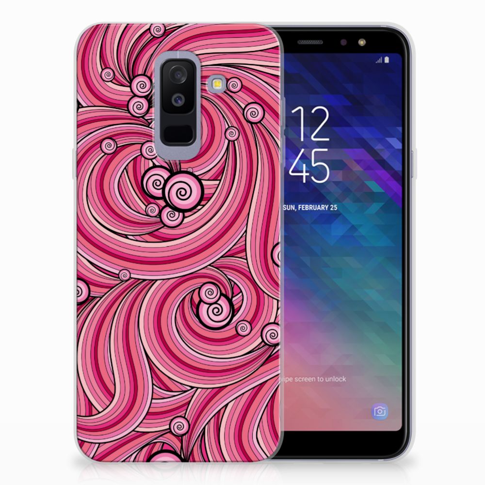 Samsung Galaxy A6 Plus (2018) Hoesje maken Swirl Pink
