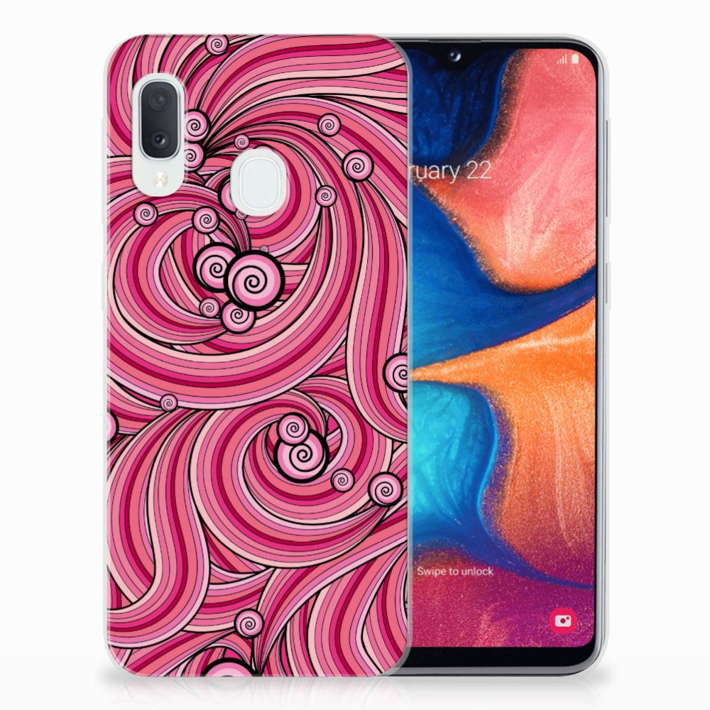 Samsung Galaxy A20e Hoesje maken Swirl Pink