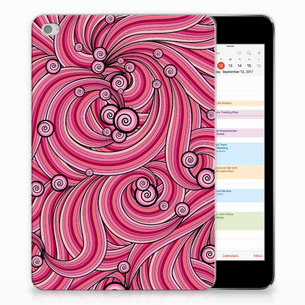 Apple iPad Mini 4 Uniek Tablethoesje Swirl Pink