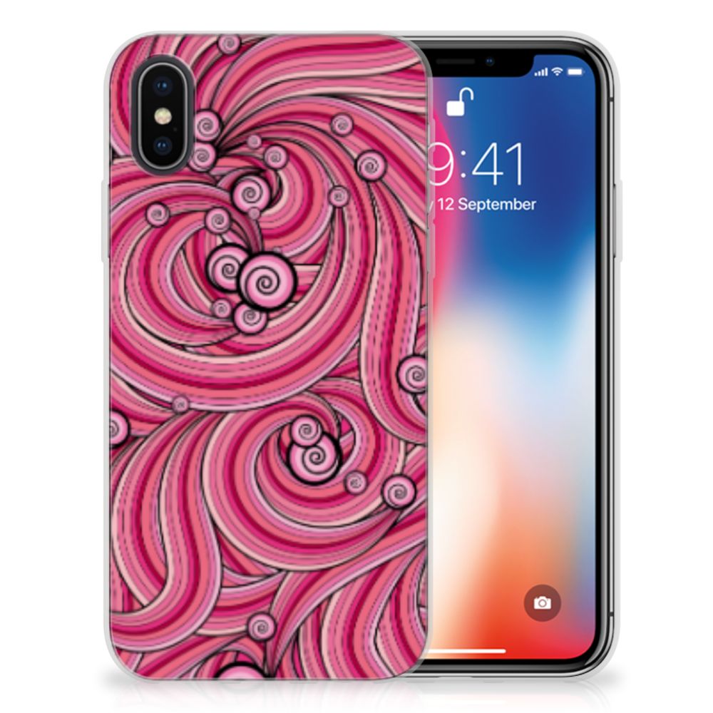 Apple iPhone X | Xs Hoesje maken Swirl Pink
