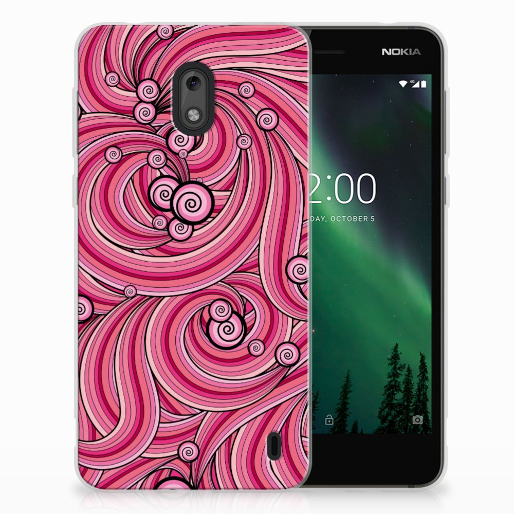 Nokia 2 Hoesje maken Swirl Pink