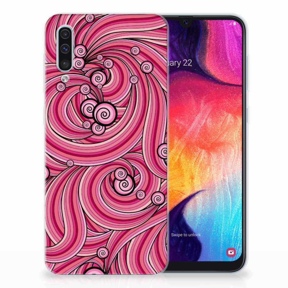 Samsung Galaxy A50 Hoesje maken Swirl Pink