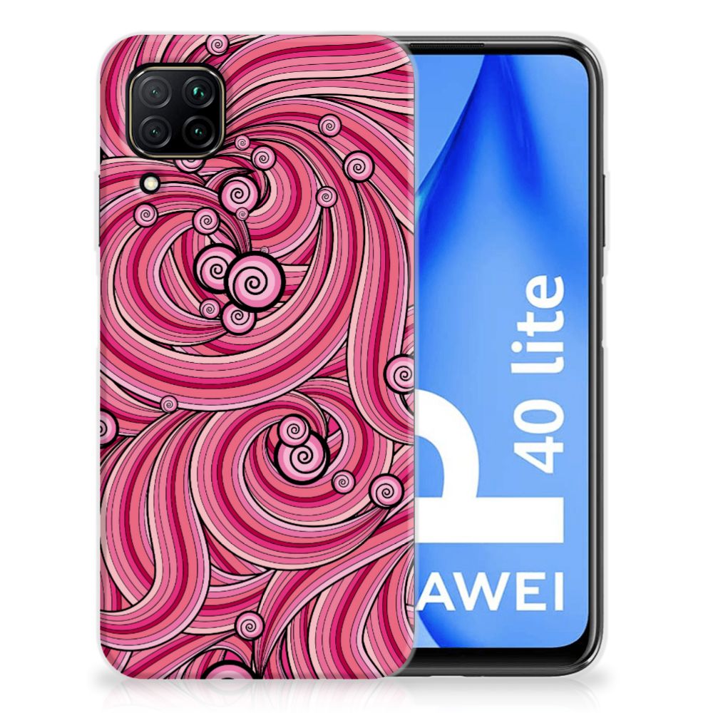 Huawei P40 Lite Hoesje maken Swirl Pink
