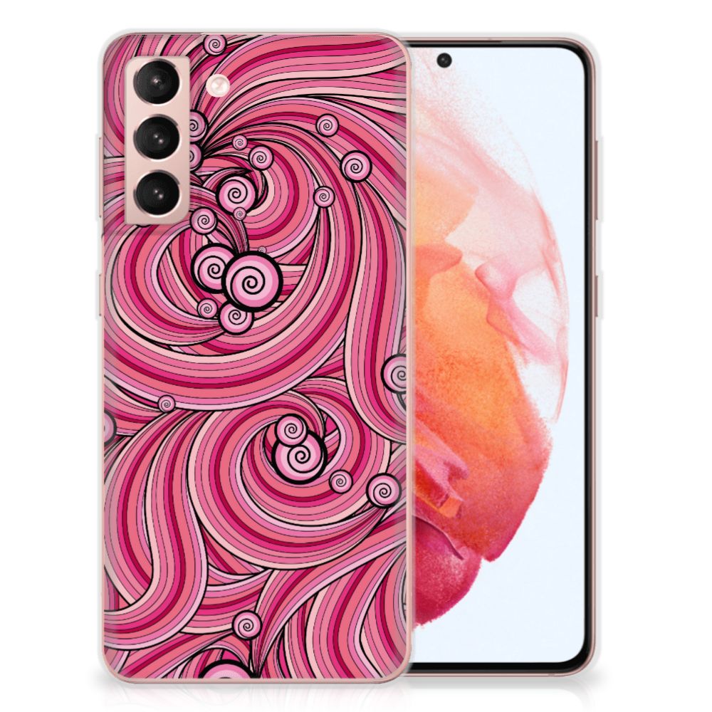 Samsung Galaxy S21 Hoesje maken Swirl Pink
