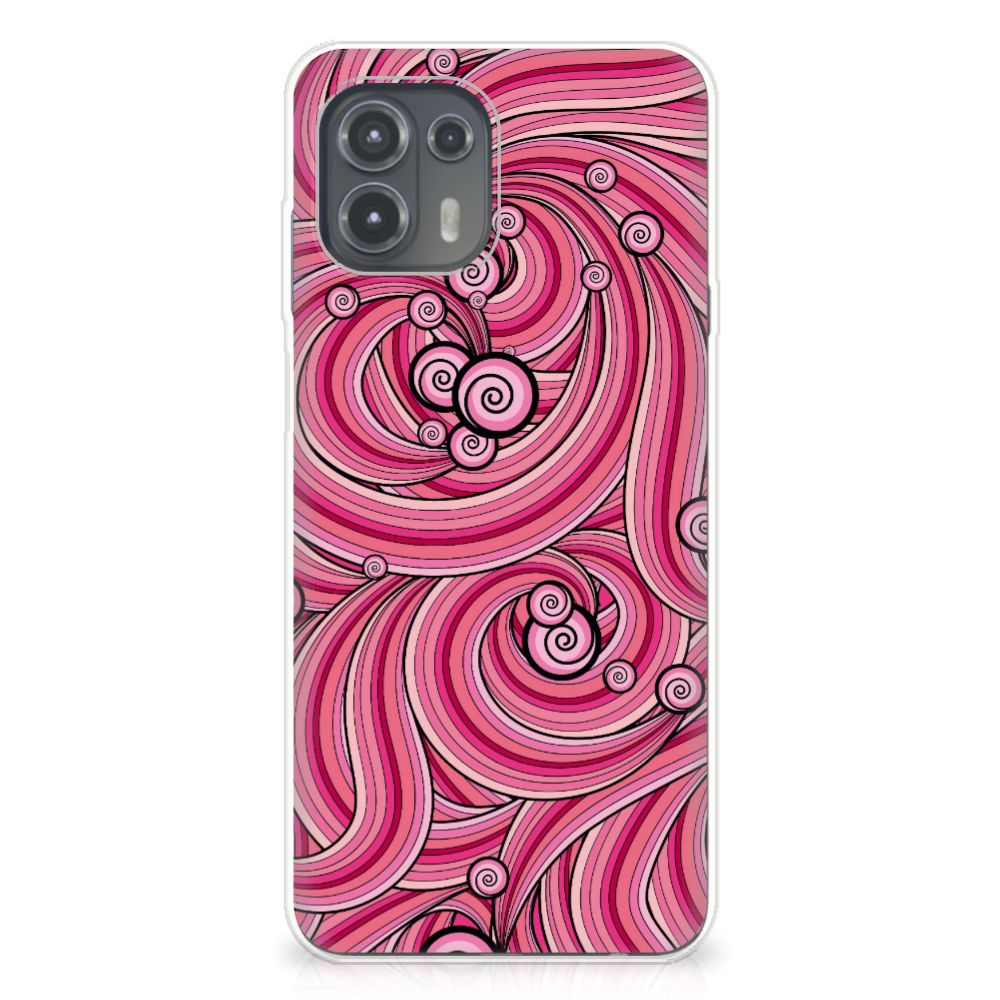 Motorola Edge 20 Lite Hoesje maken Swirl Pink