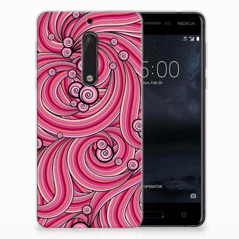 Nokia 5 Uniek TPU Hoesje Swirl Pink