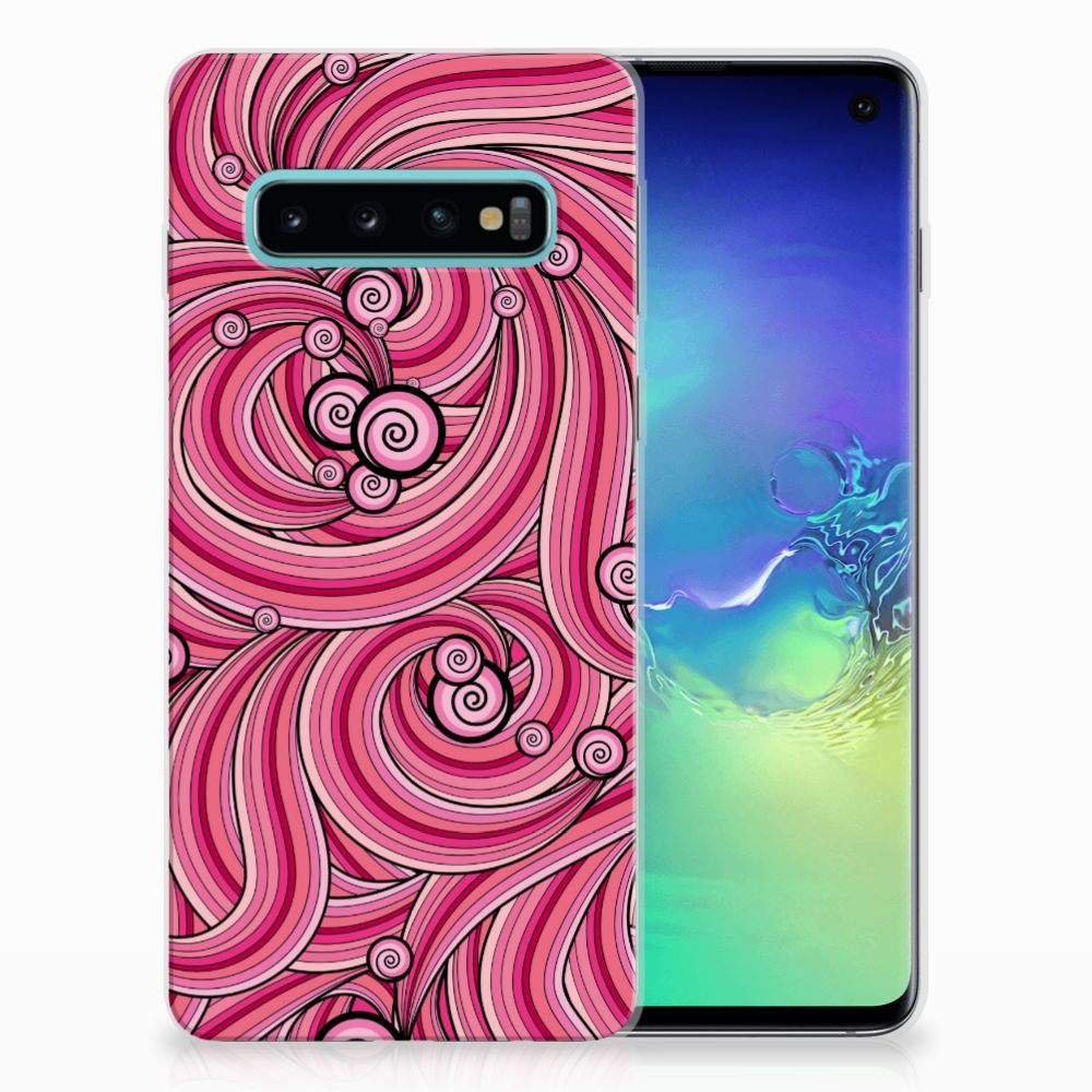 Samsung Galaxy S10 Hoesje maken Swirl Pink